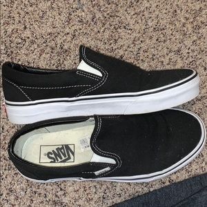 Plain Black vans slip ons
